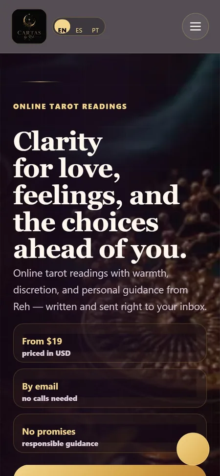 Cartas by Reh online tarot reading website built by CreativeKing