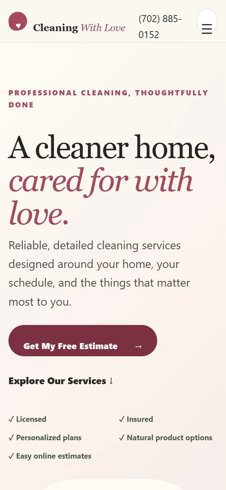Cleaning service website in Las Vegas built by CreativeKing